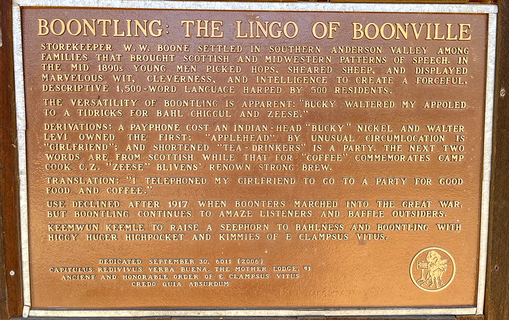 Boontling the lingo of boonville anderson valley language dialect
