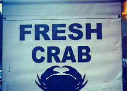 philo lemons market fresh crab sign